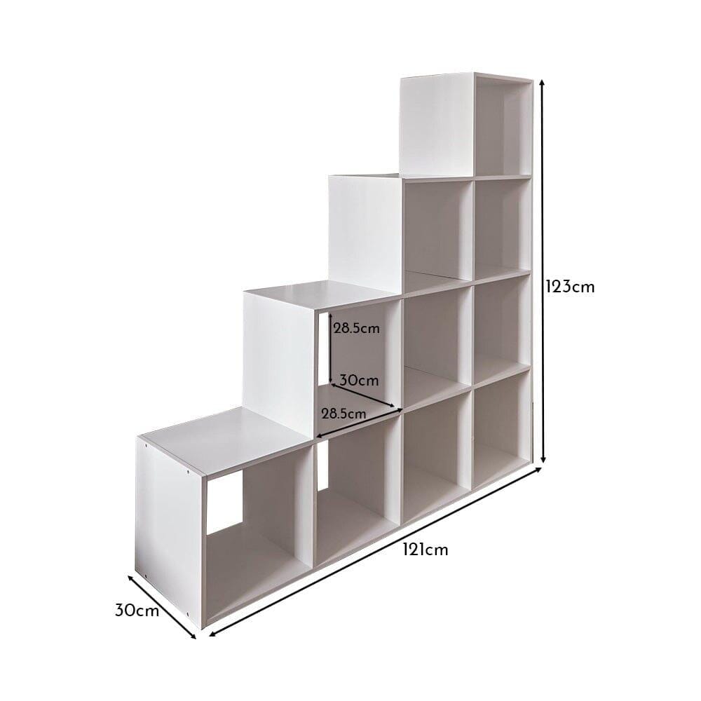 Cara 10 Cube Storage Unit - Chalk White Bookcase