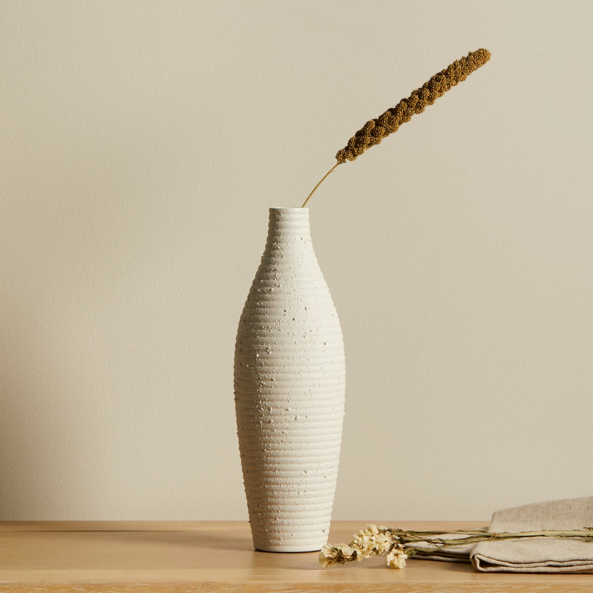 Ripley Ceramic Vase - Concrete Effect - 33cm