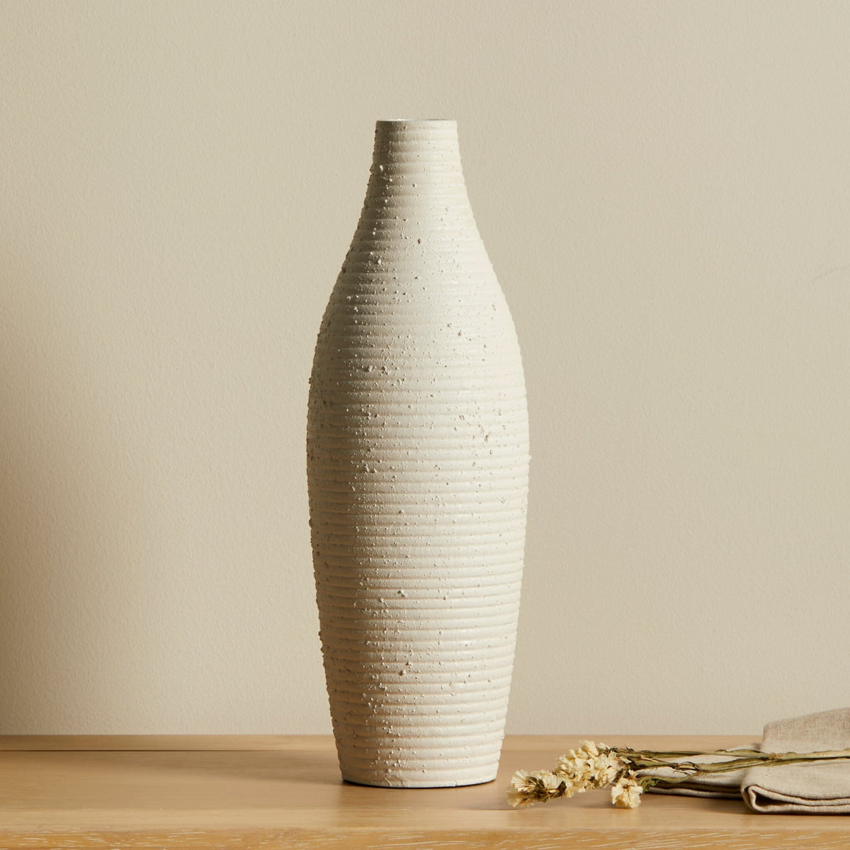 Ripley Ceramic Vase - Concrete Effect - 33cm