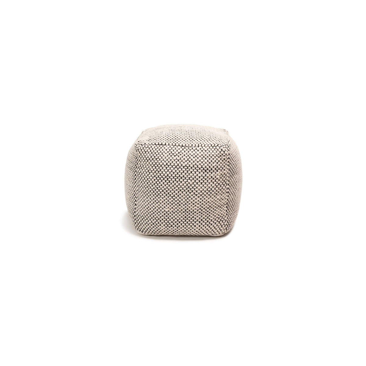 Atcham Wool & Cotton Ottoman Stool - Black/Natural