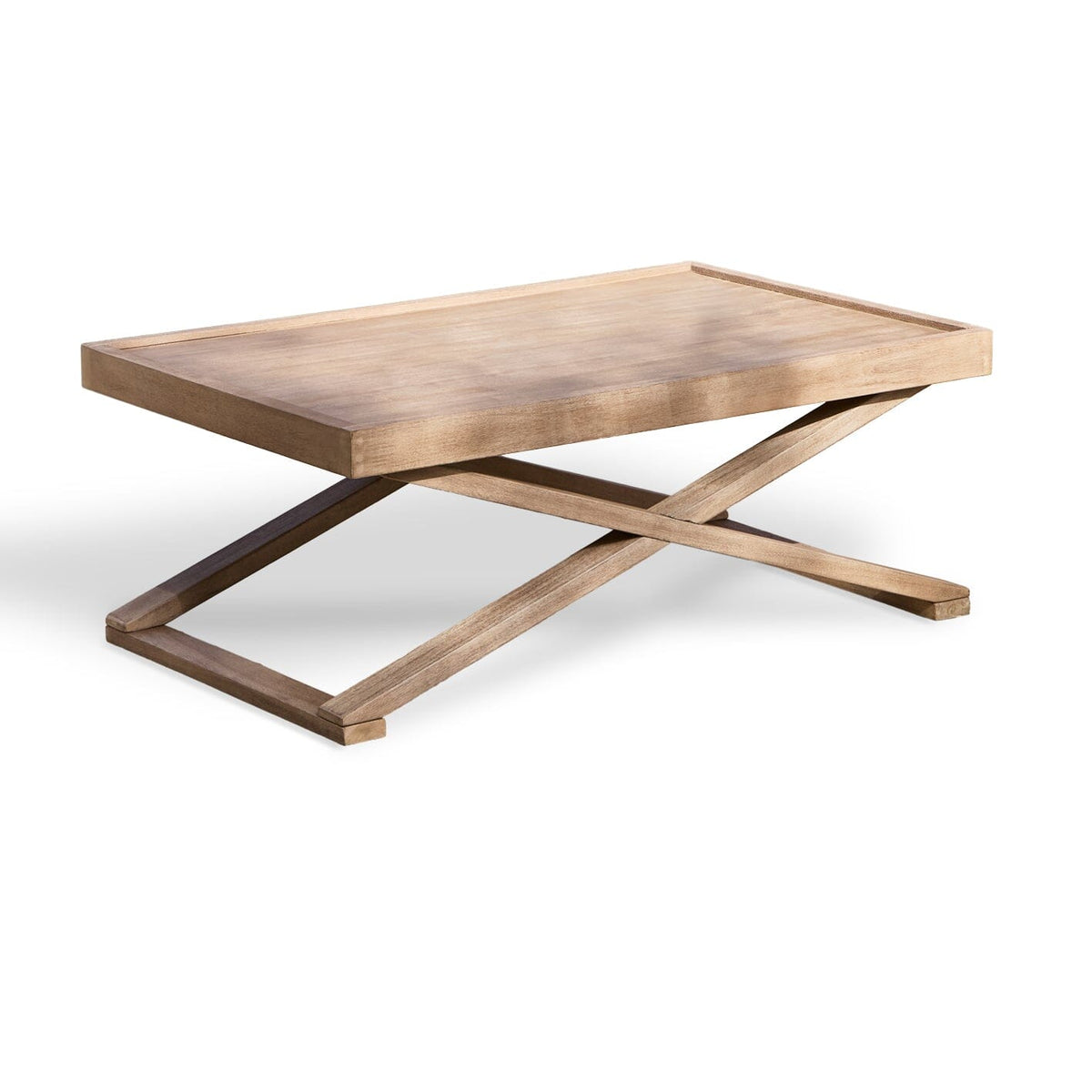 Akira Rectangular Coffee Table - Whitewash Acacia - 100cm