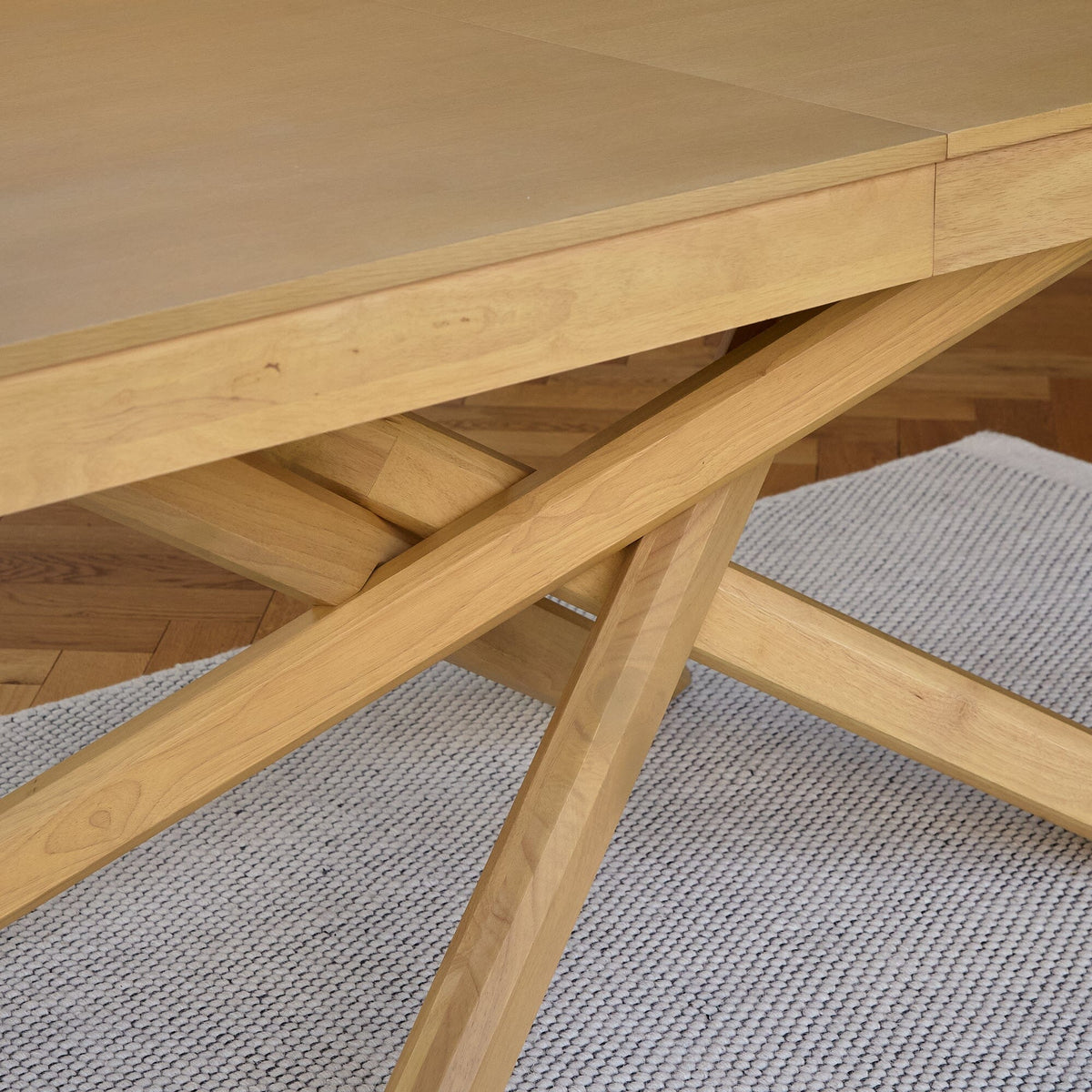 Amelia Pale Oak Wood Dining Table - Extendable - Laura James