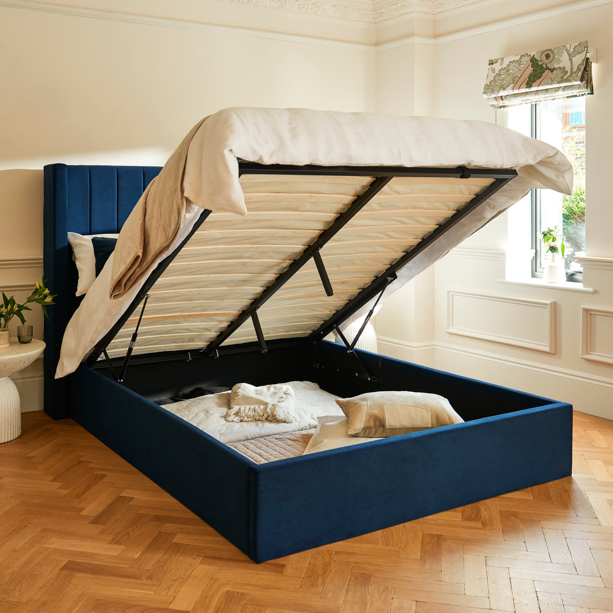 Alice King Ottoman Bed - Ink - Laura James