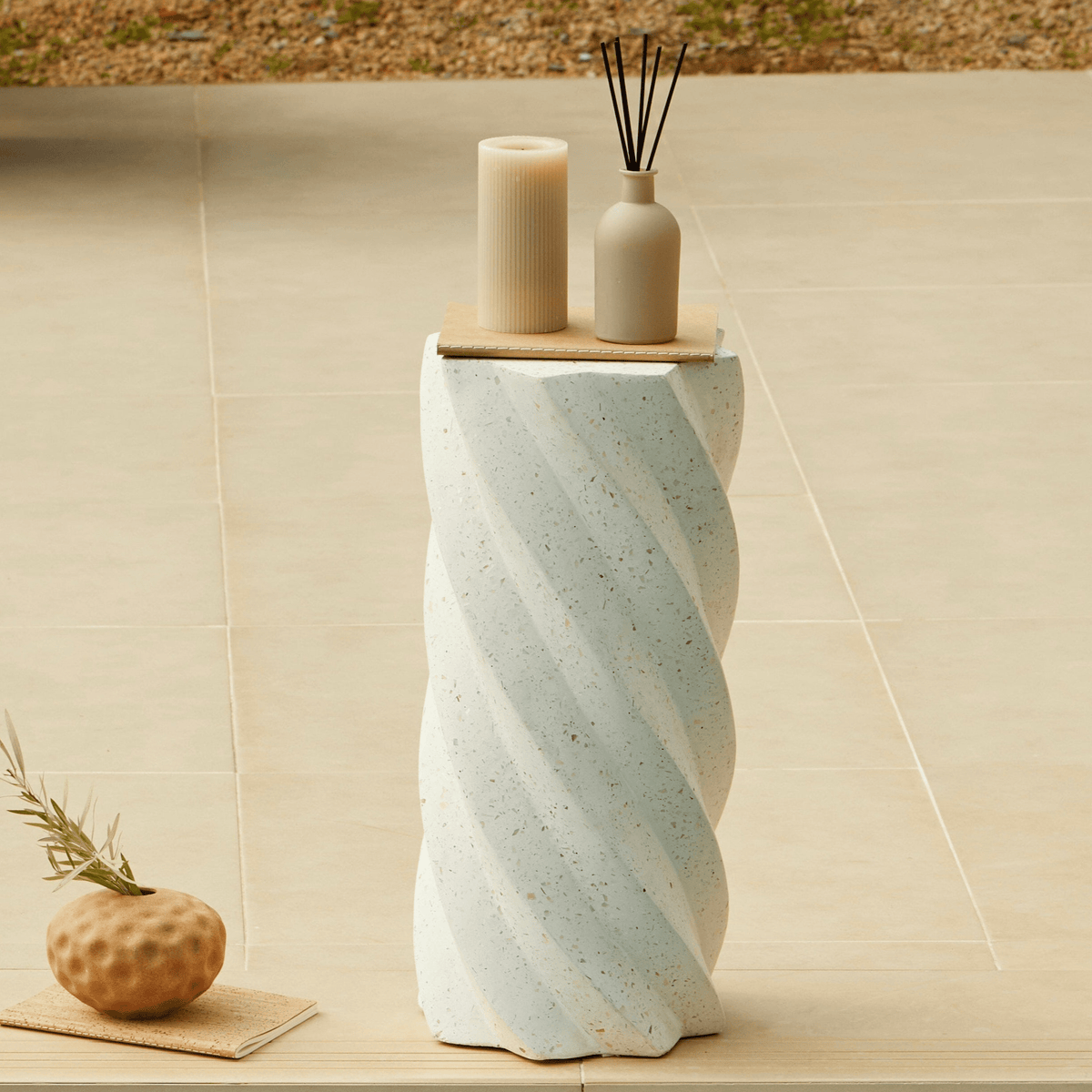 Bianca Concrete Garden Side Table - Pearl Terrazzo
- Laura James