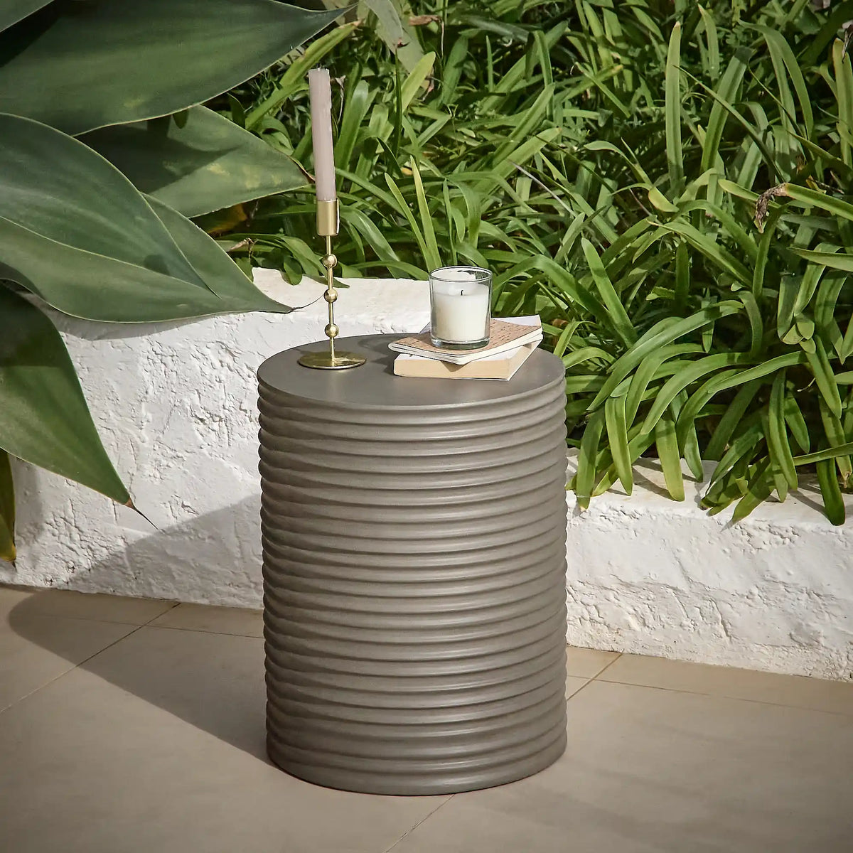 Carlotta dark grey side table - Laura James