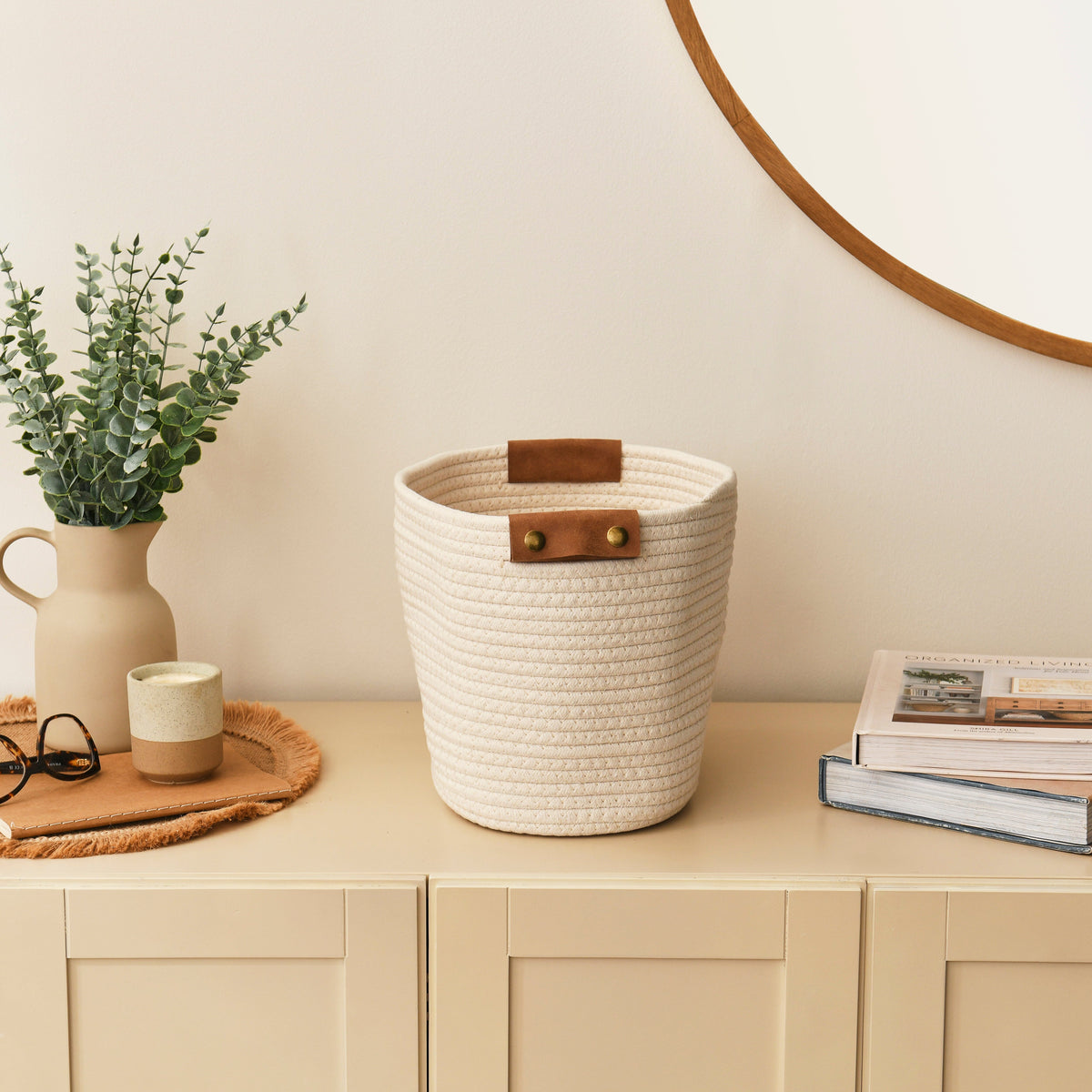 Cara Cotton Cube Storage Box - Small - White - Laura James