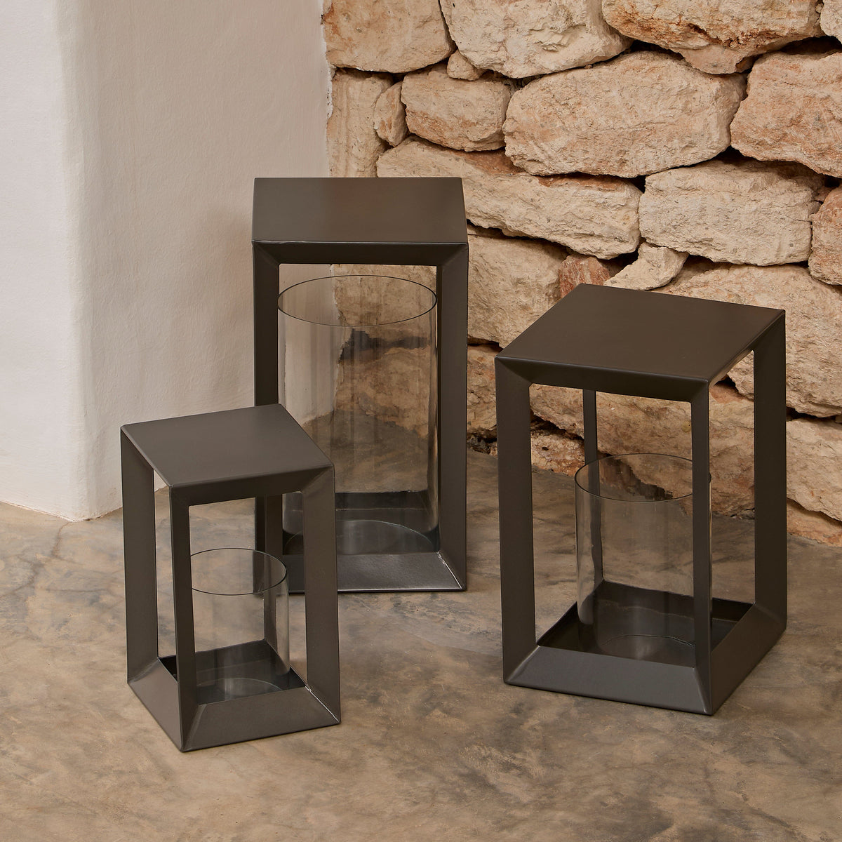 Coxley 32.5cm Iron Lantern - Nickel - Laura James