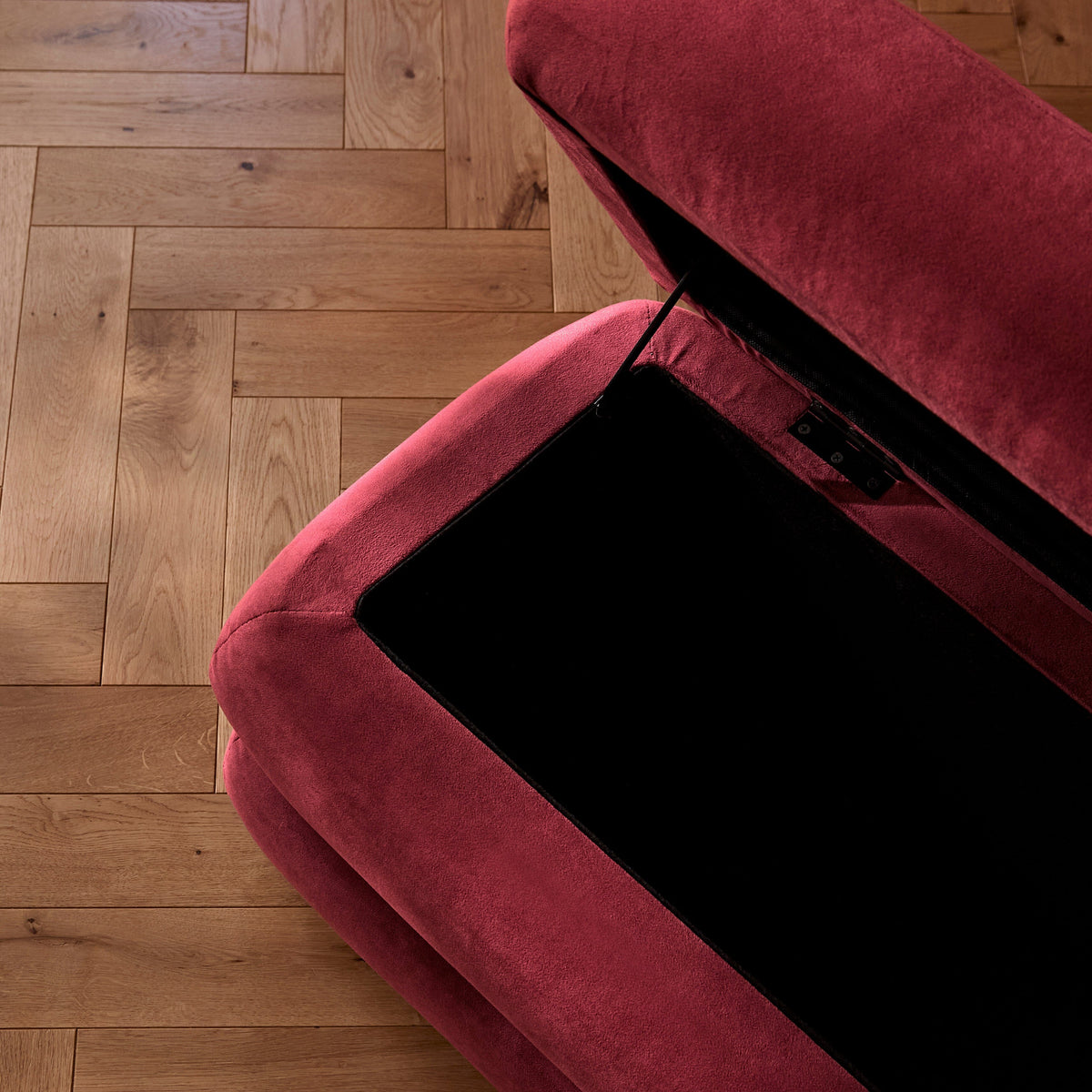 Fleur Storage Ottoman - Burgundy Red - Laura James