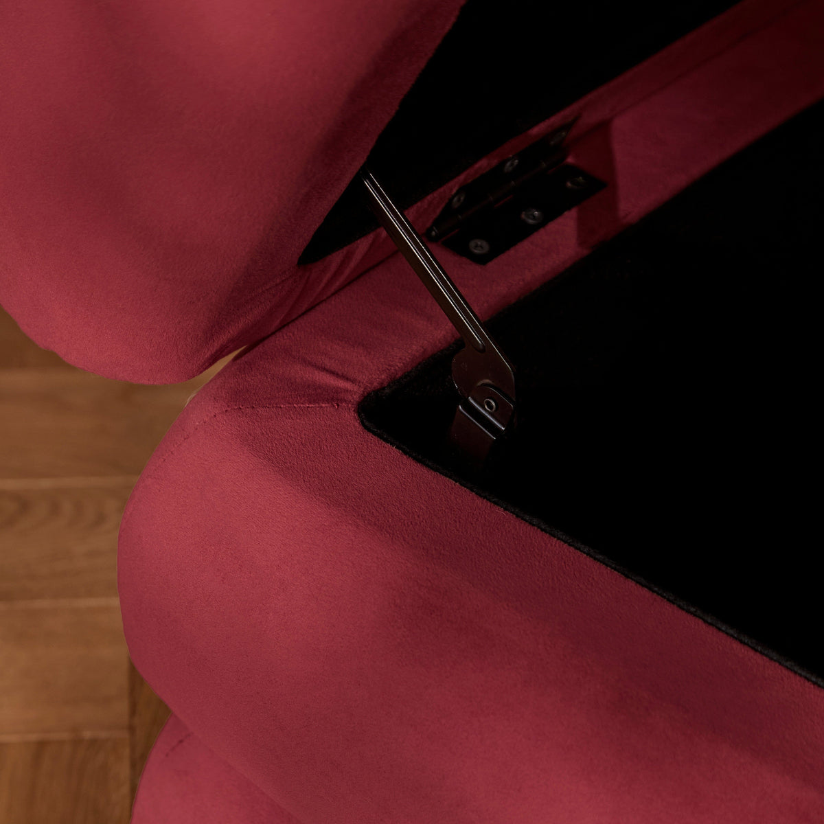 Fleur Storage Ottoman - Burgundy Red - Laura James