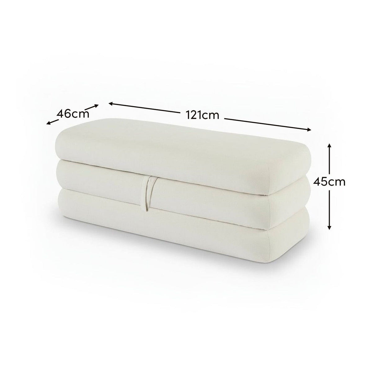 Fleur Large Footstool - Ivory - Laura James