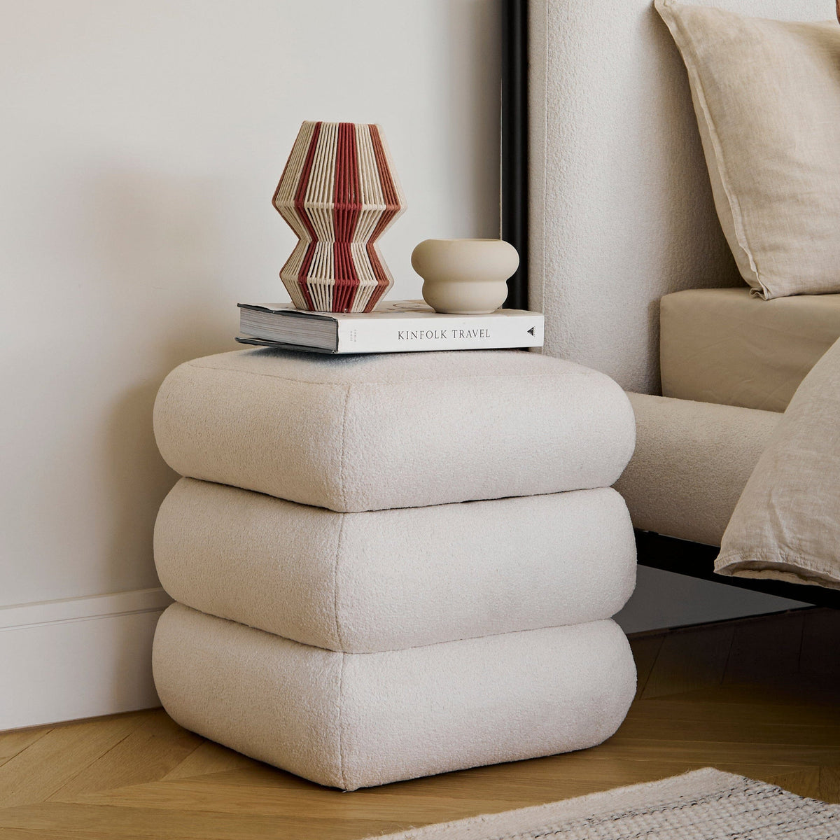 Fleur Boucle Footstool - Laura James