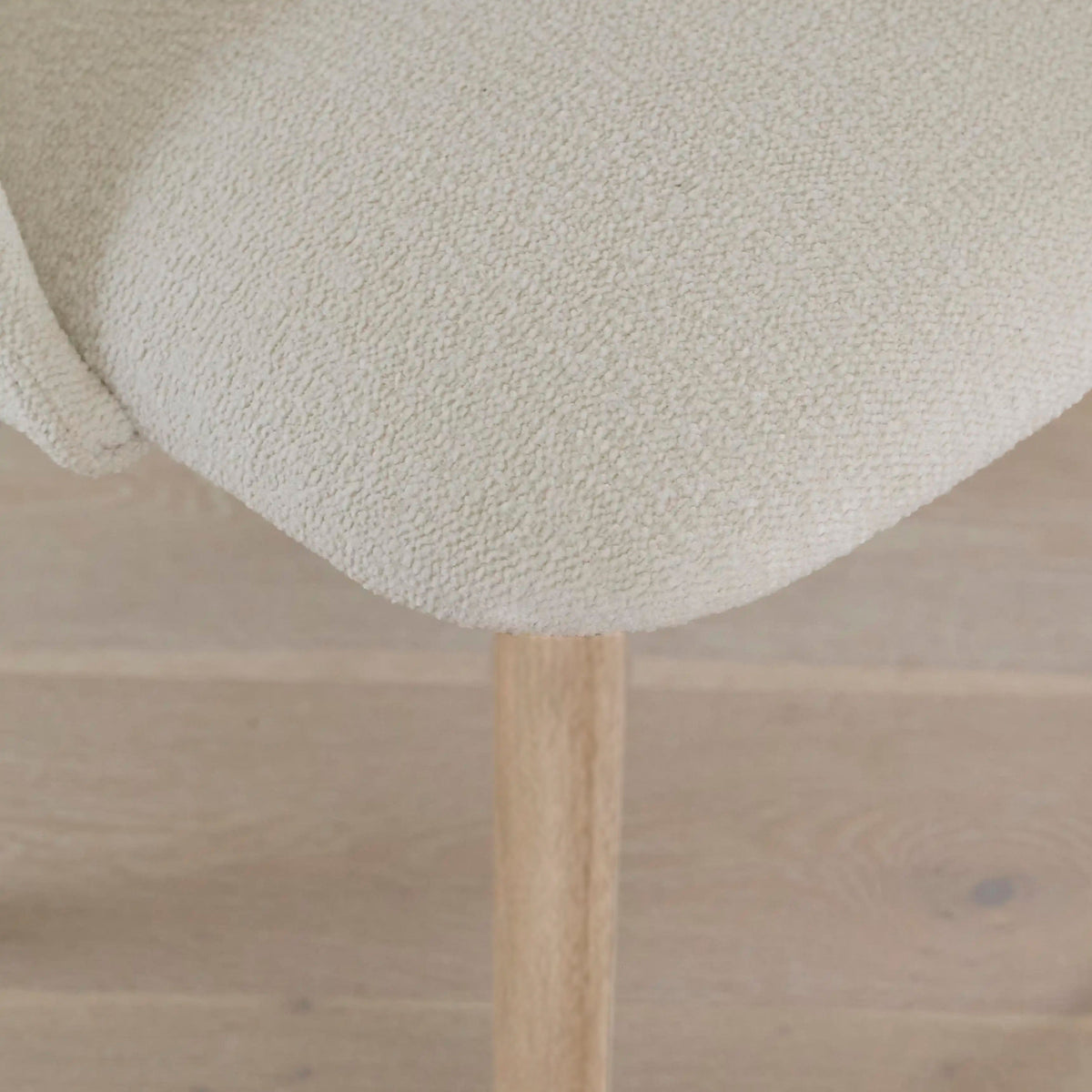 Freya Light Beige Dining Chairs - Set of 2 - Chalked Mango Wood Legs - Laura James