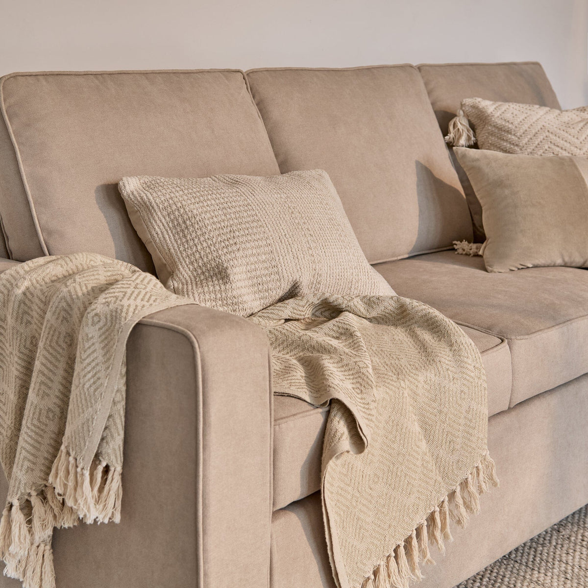 Hugo Pull-Out Corner Sofa Bed - Warm Taupe - Laura James