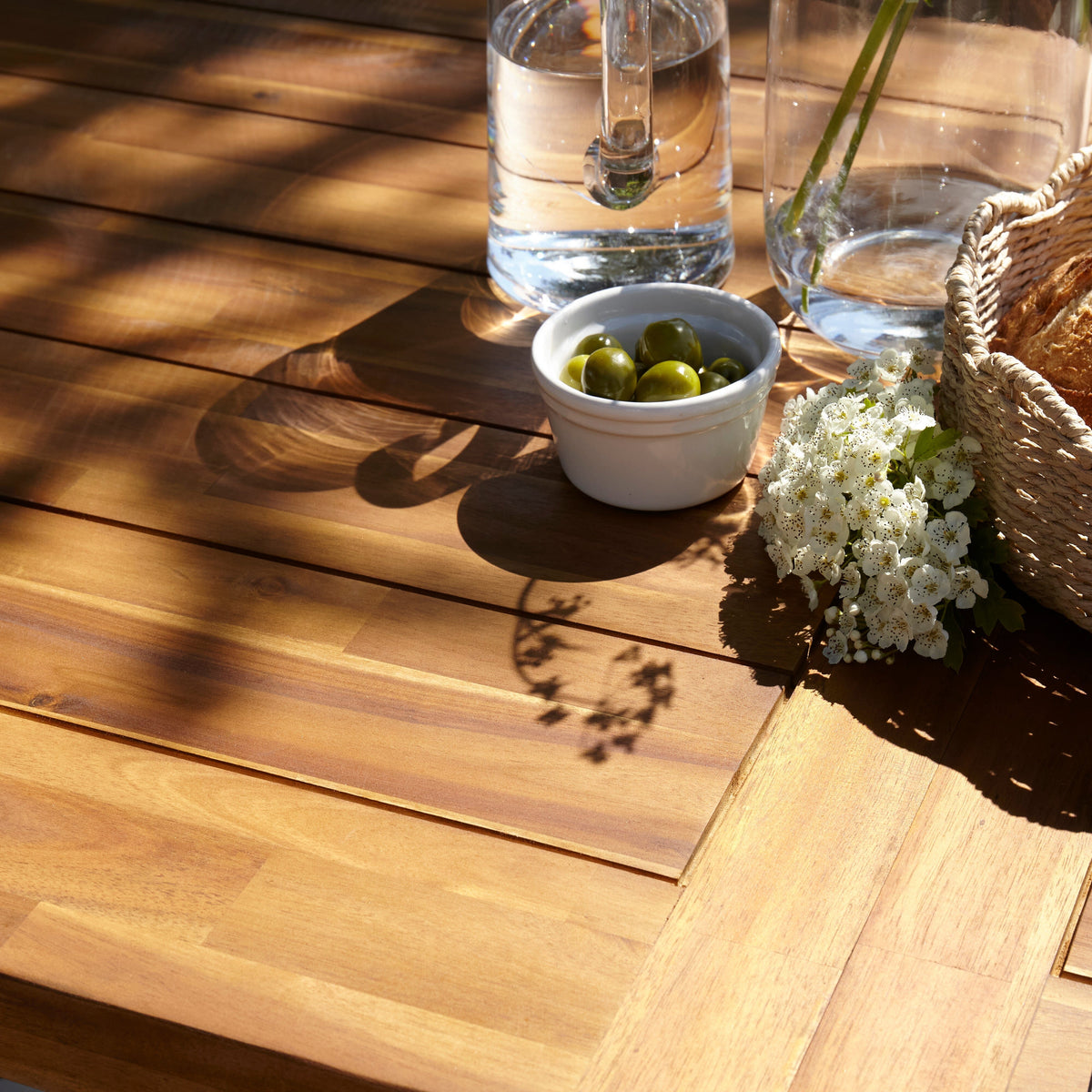 Hali 8 Seater Wooden Outdoor Dining Set with Hali Black Chairs - 235cm