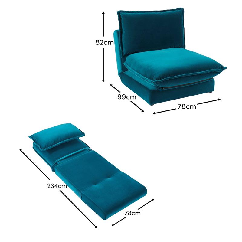 Harlow Single Sofa Bed - Soft Teal - Laura James
