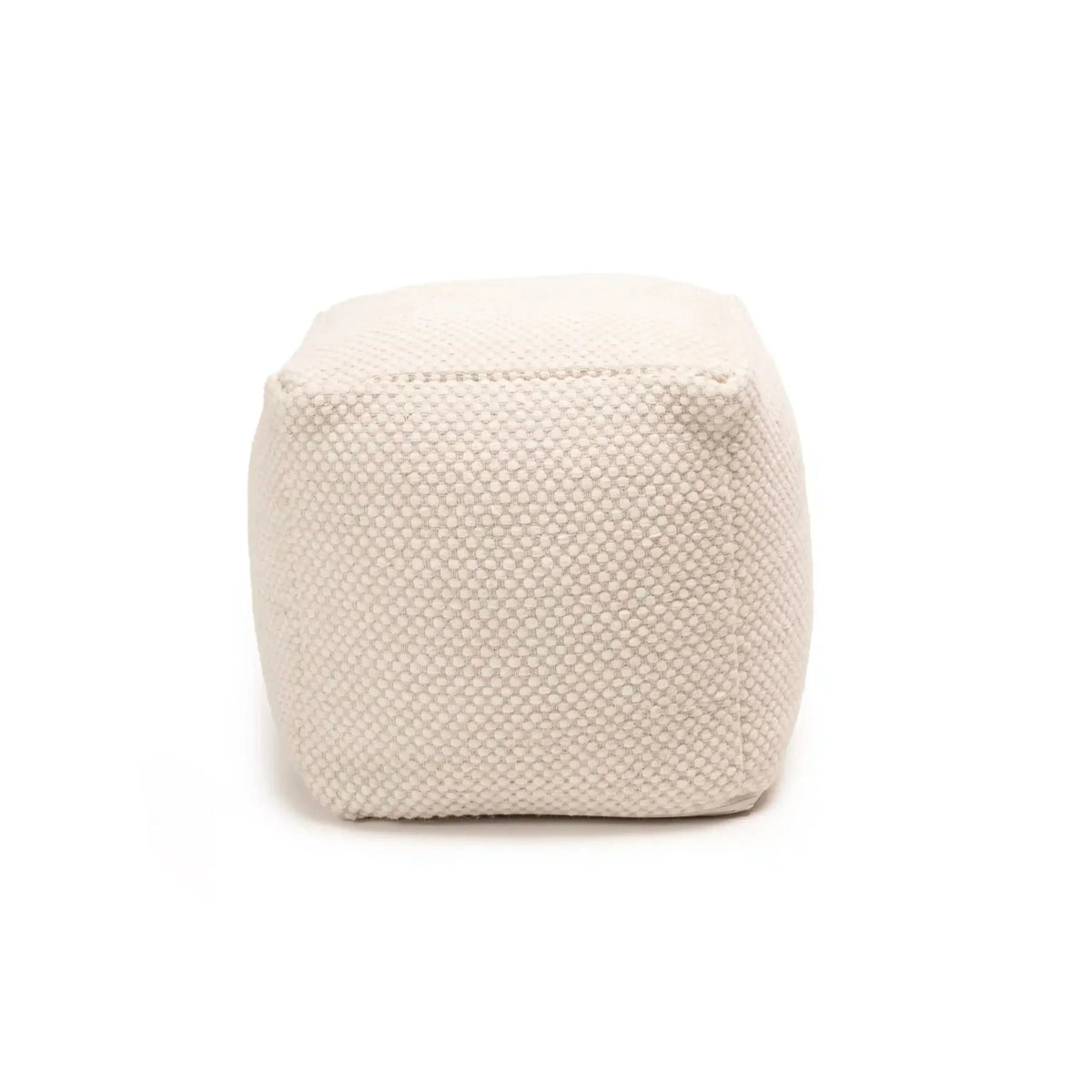Atcham Clay/Natural Wool and Cotton Ottoman Stool - Laura James