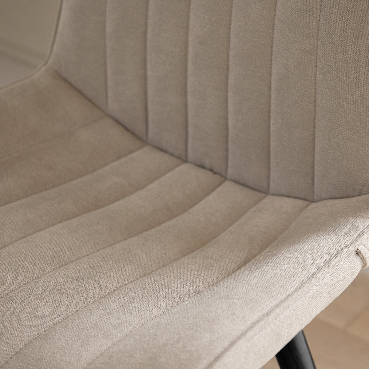 Bella Soft Beige Dining Chairs - Set Of 2 - Black Legs - Laura James
