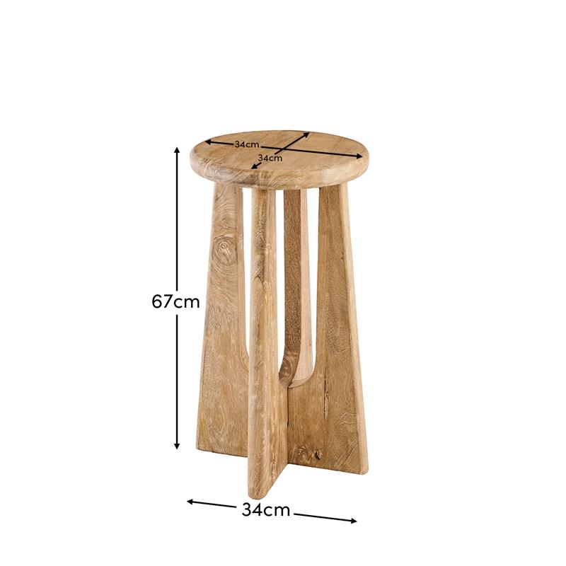 Kehlani Chalked Mango Wood Bar Stool - Laura James