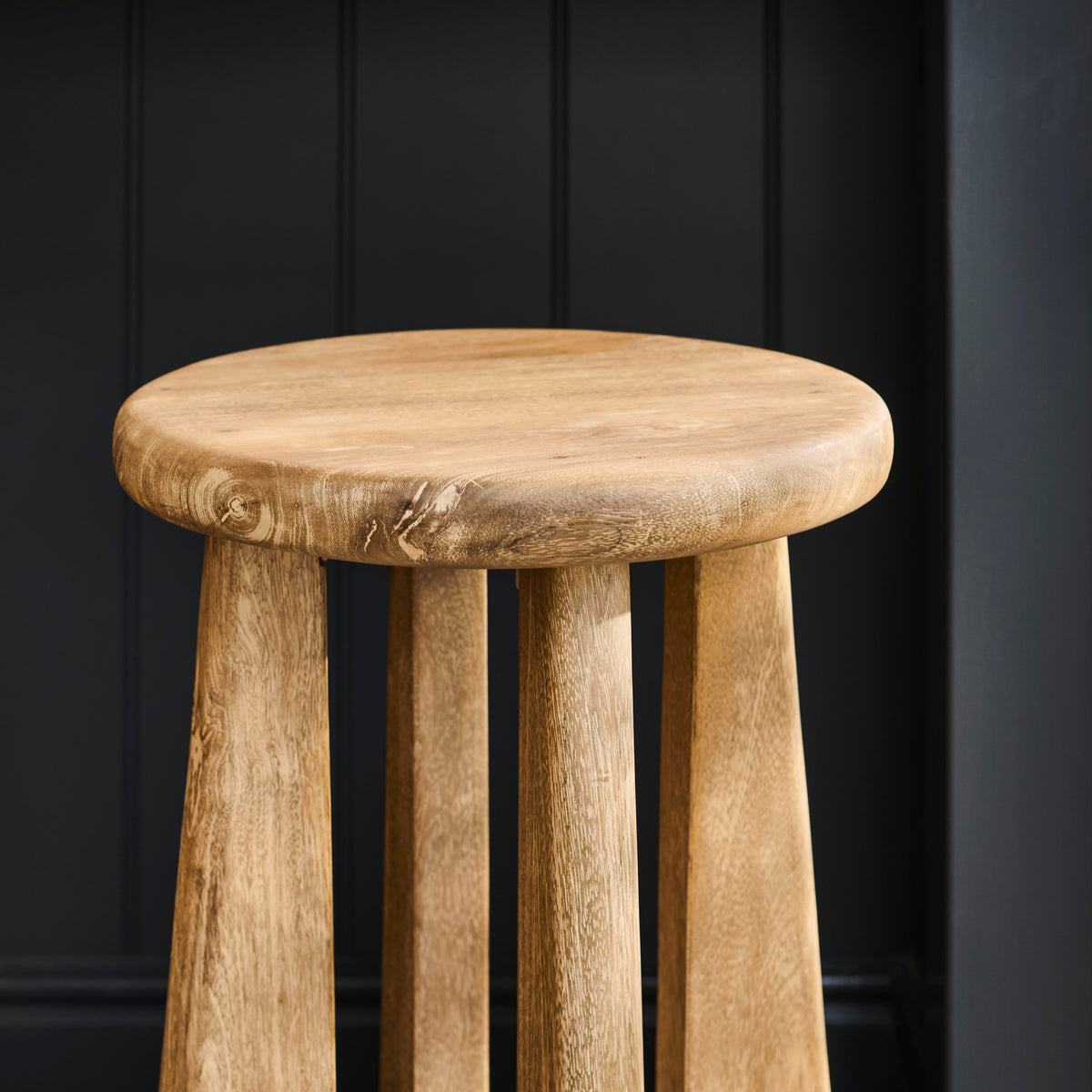 Kehlani Chalked Mango Wood Bar Stool - Laura James
