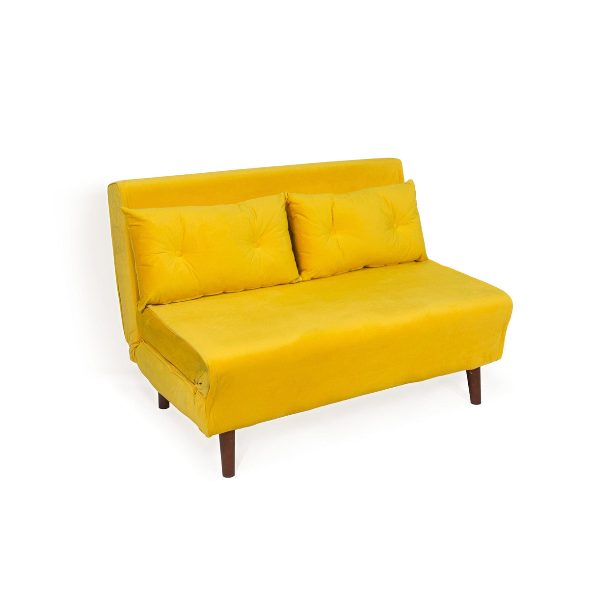 Una 2 Seater Double Sofa Bed - Yellow Velvet