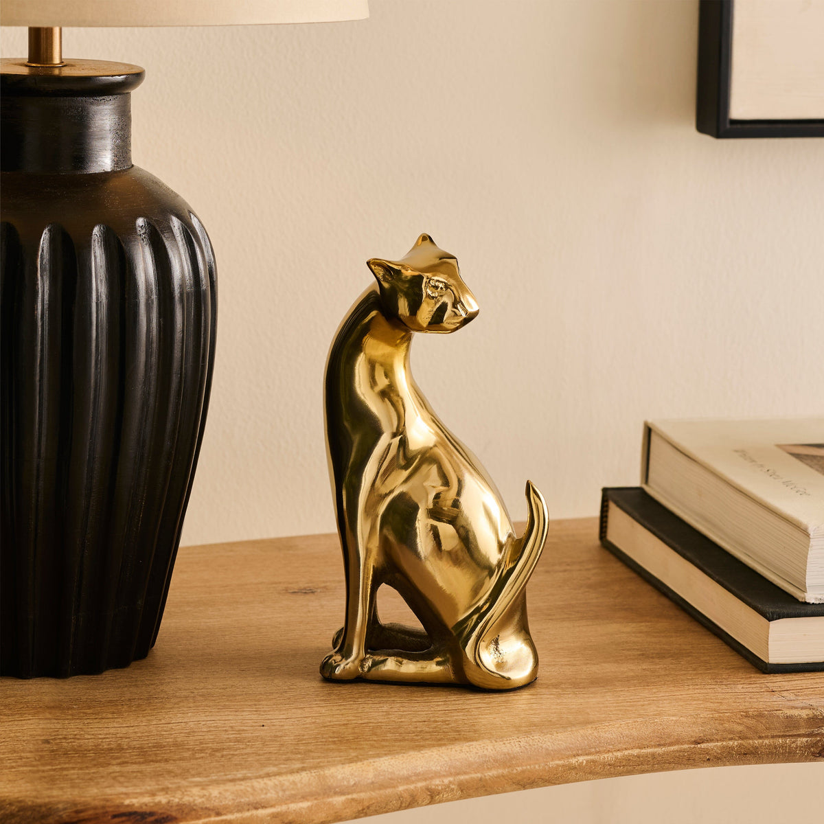 Nakuru 21cm Metal Leopard Ornament - Gold - Laura James