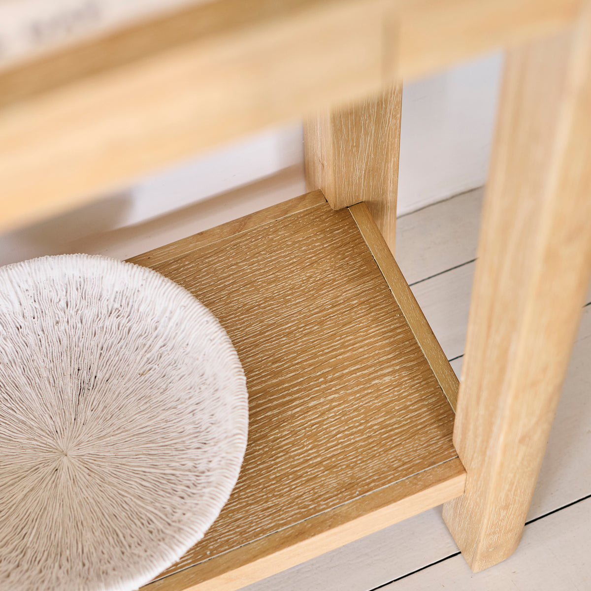 Noah Whitewash Oak 1 Drawer Console Table - Laura James
