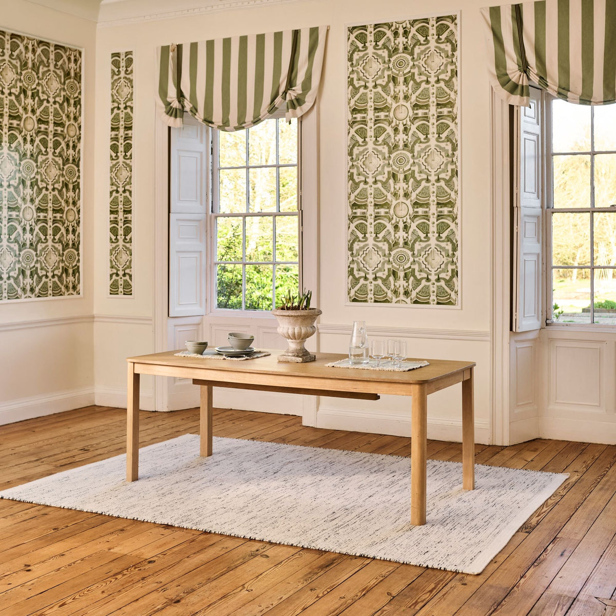 Noah Whitewash Oak 10 Seater Extending Dining Table - Laura James