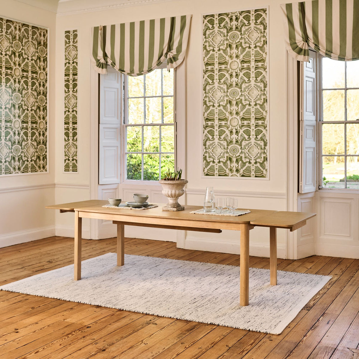 Noah Whitewash Oak 10 Seater Extending Dining Table - Laura James