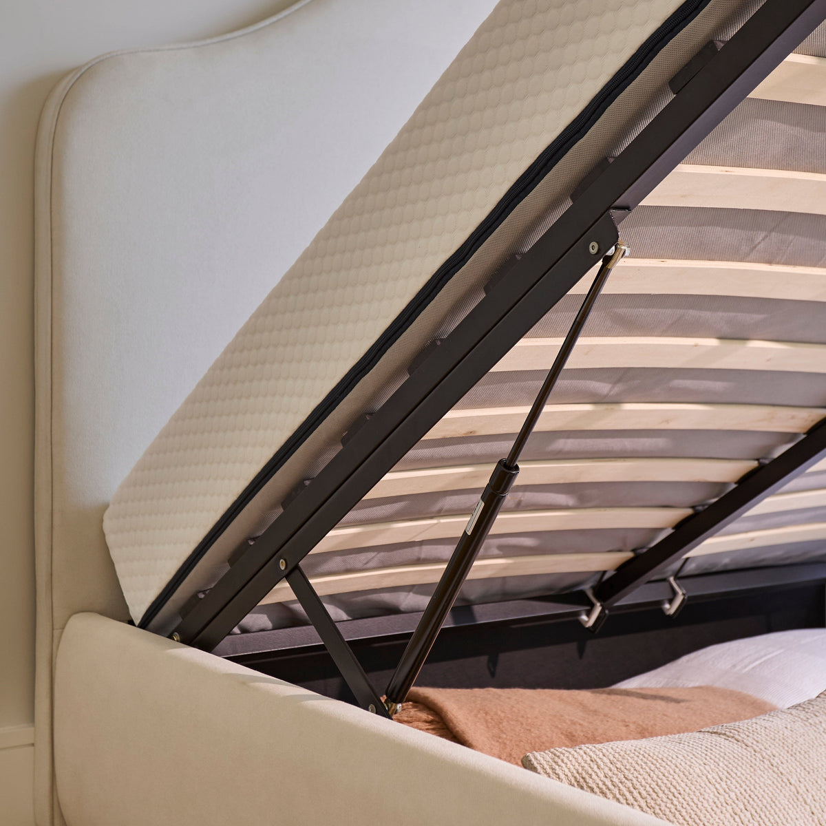 Odette Double Ottoman Bed - Ivory - Laura James
