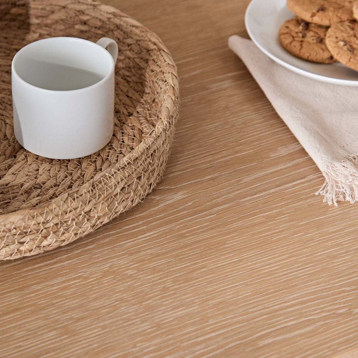 Raleigh Whitewash Oak Rectangular Dining Table - Laura James