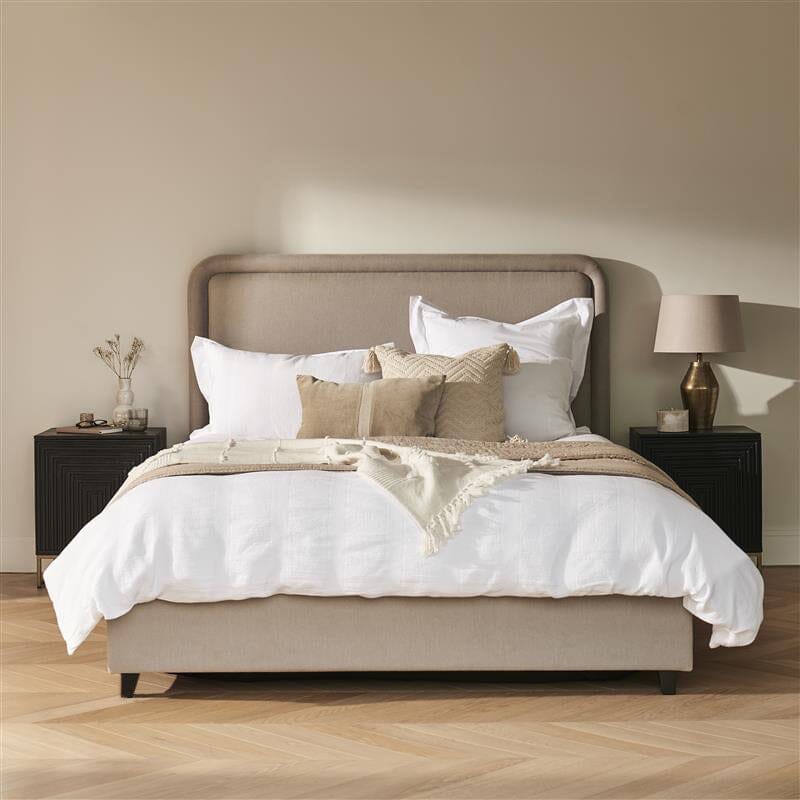 Robyn Double Ottoman Bed - Soft Beige - Laura James
