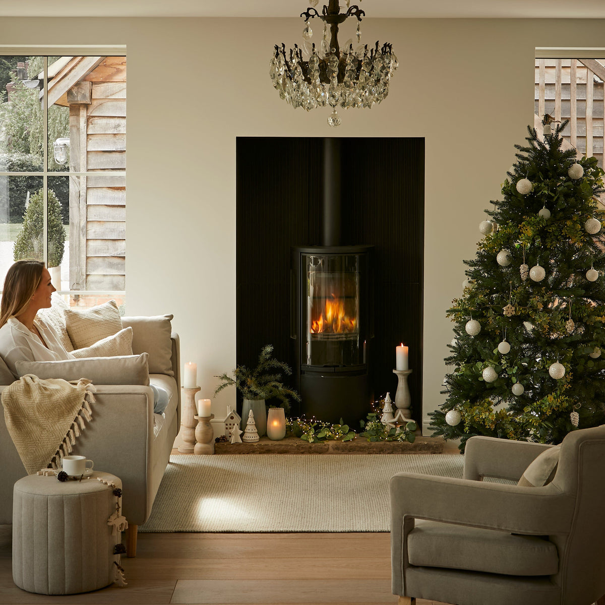 Bergen Ceramic LED Light Up Trees - Set Of 3 - White