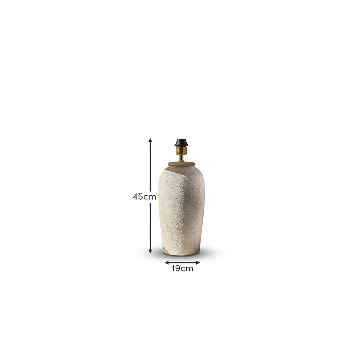 Selham 47cm Ceramic Lamp Base - Rustic White - Laura James