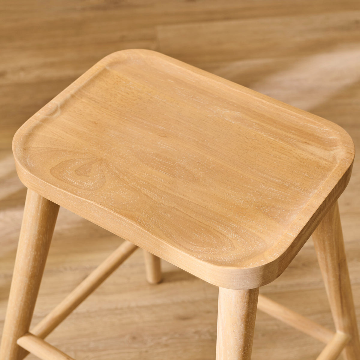Silvester Whitewash Bar Stool - Laura James