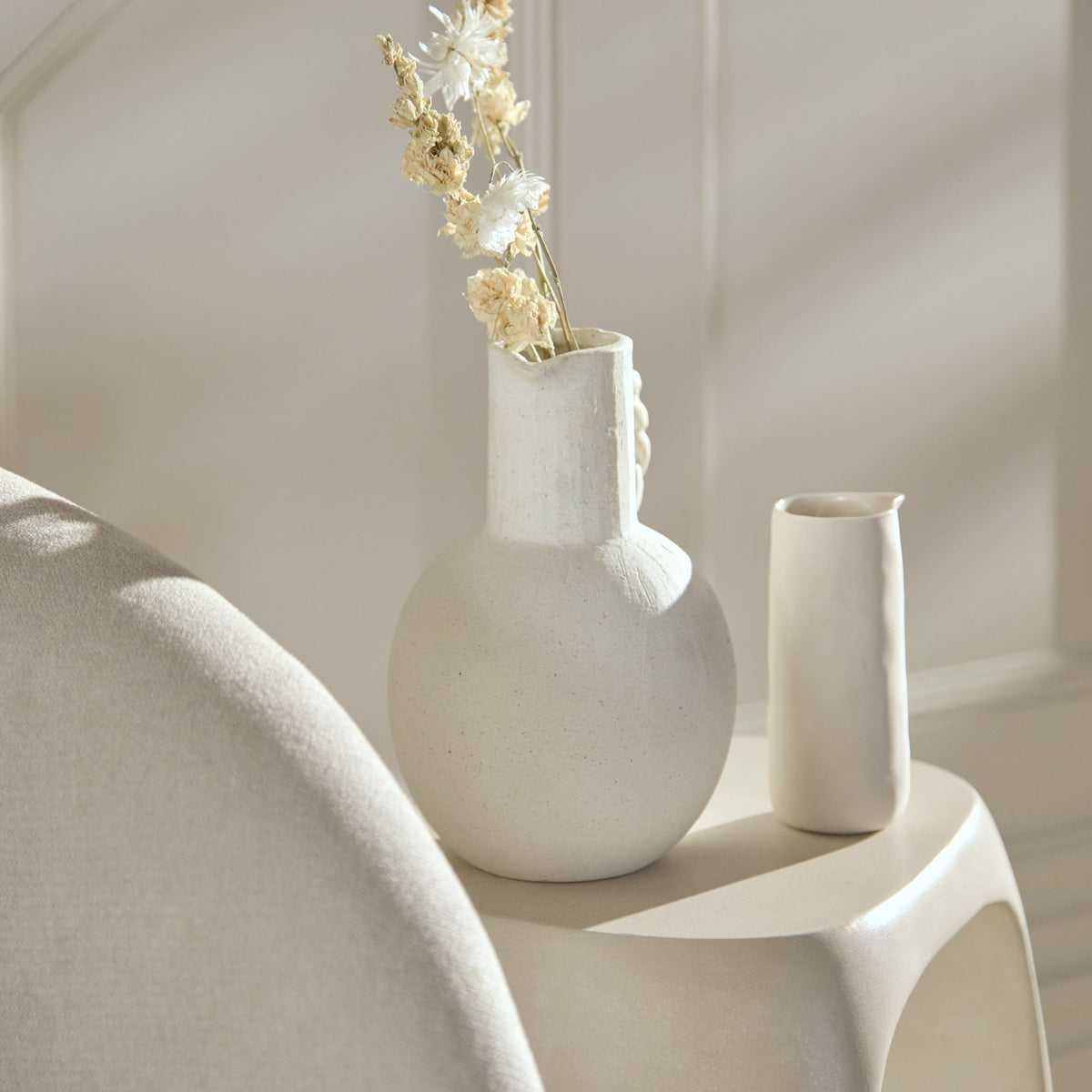 Sohan 32cm Side Table - Sand Concrete - Laura James