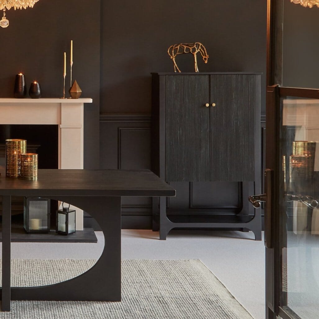Jade Rectangular Jet Black Acacia Wood Dining Table - Laura James