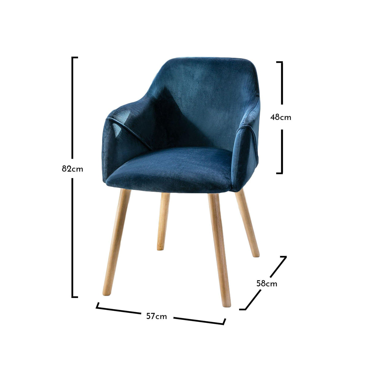 Amelia Whitewash Dining Table Set - 6 Seater - Freya Blue Carver Chairs With Oak Legs - Laura James