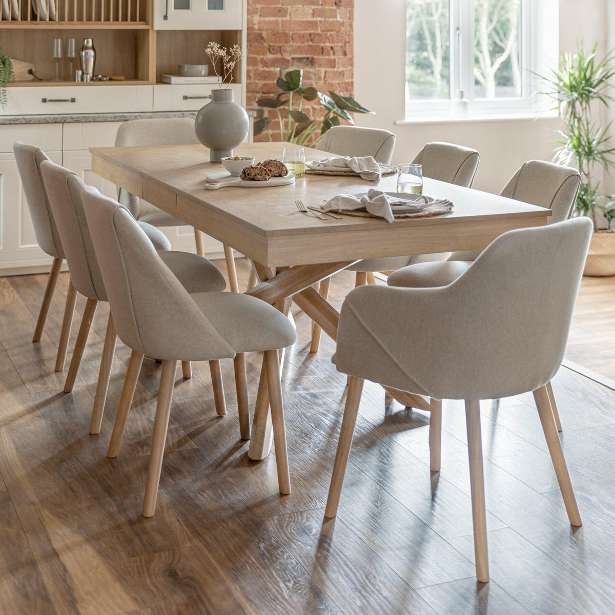 Amelia whitewash wood extendable dining table - Laura James