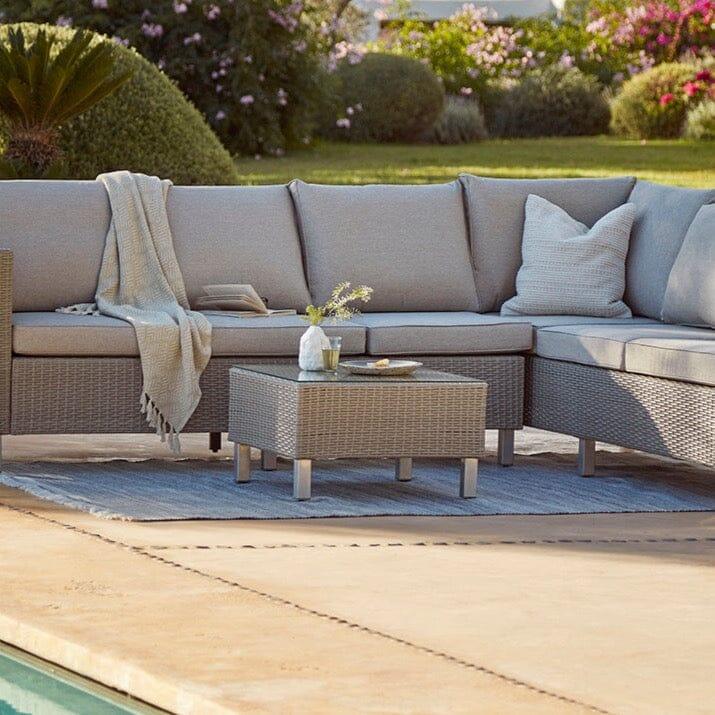 Aria Rattan Garden Coffee Table - Light Grey - Laura James