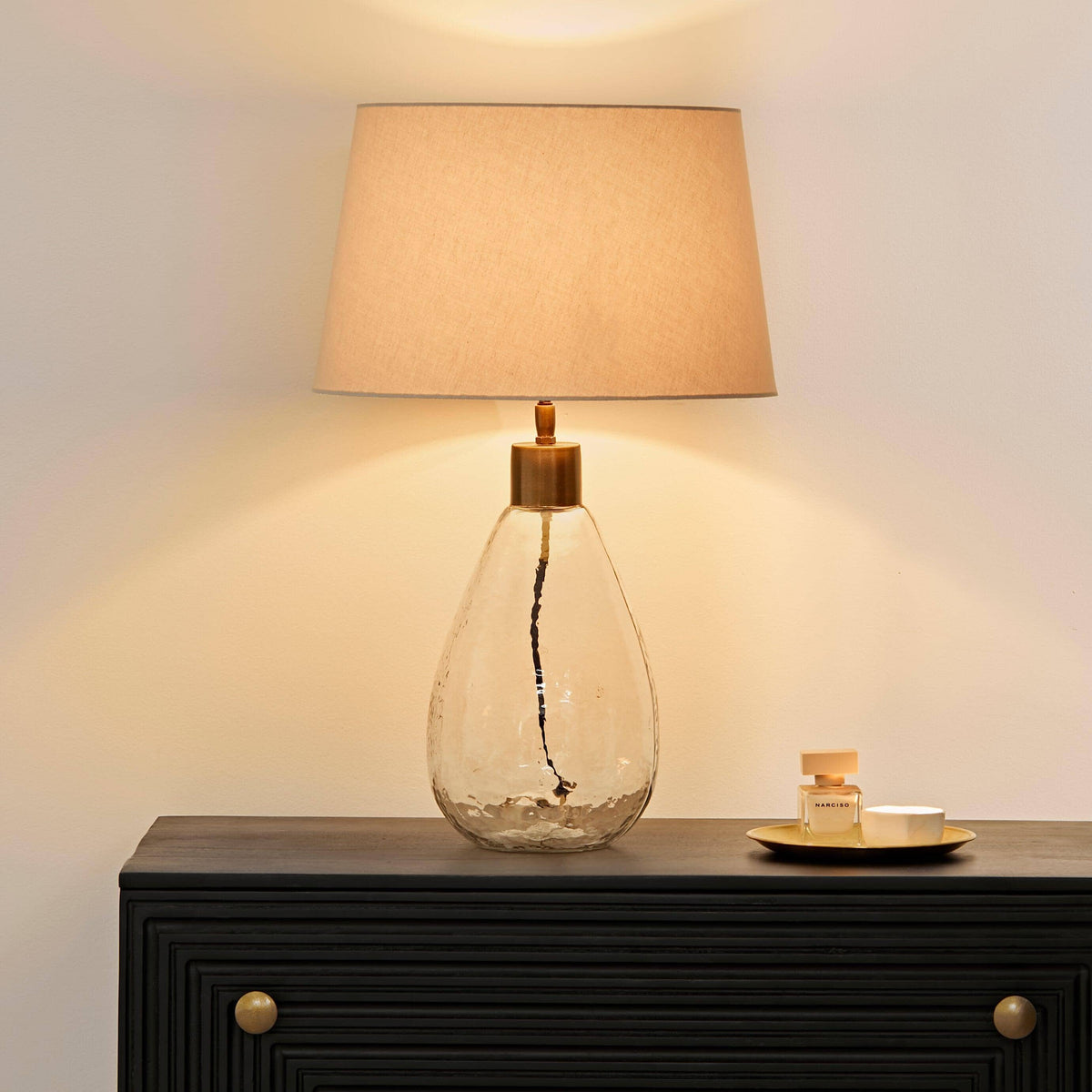 Breamore 30cm Lamp Base - Clear Glass - Laura James