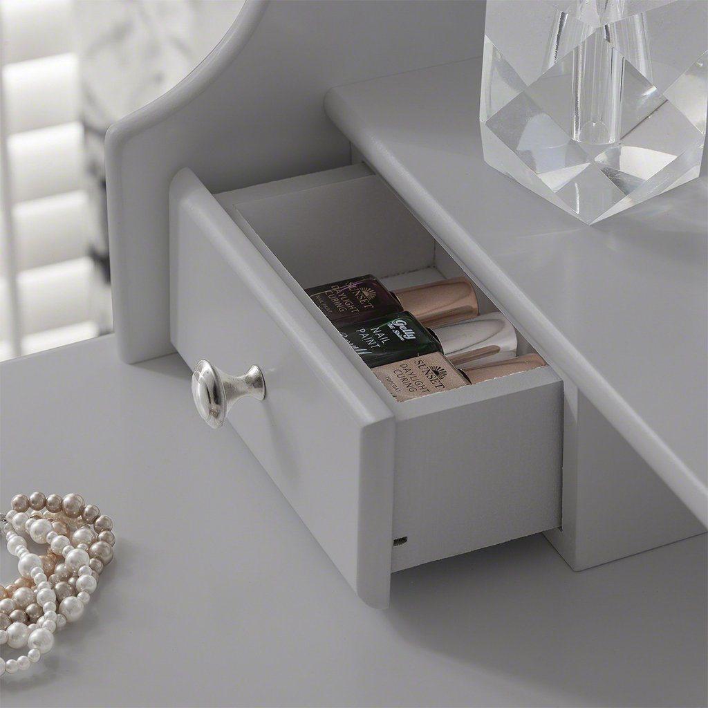 Capri Grey Dressing Table, Stool & Mirror Set - Laura James