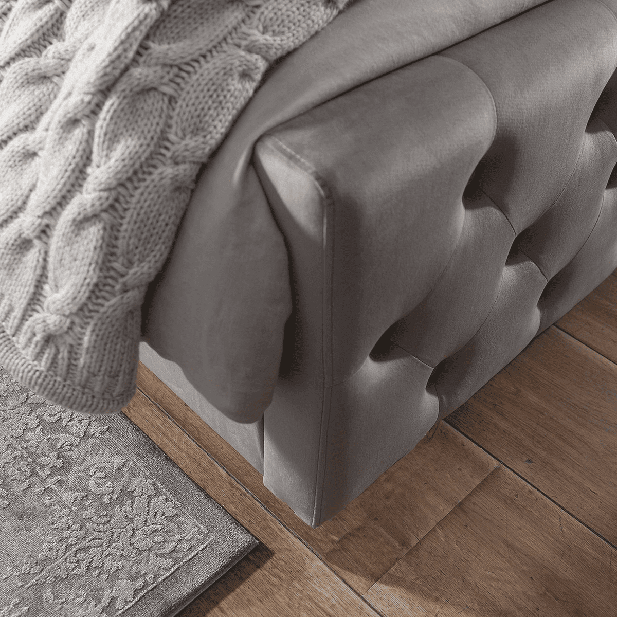 Cavil Grey King Size Upholstered Bed