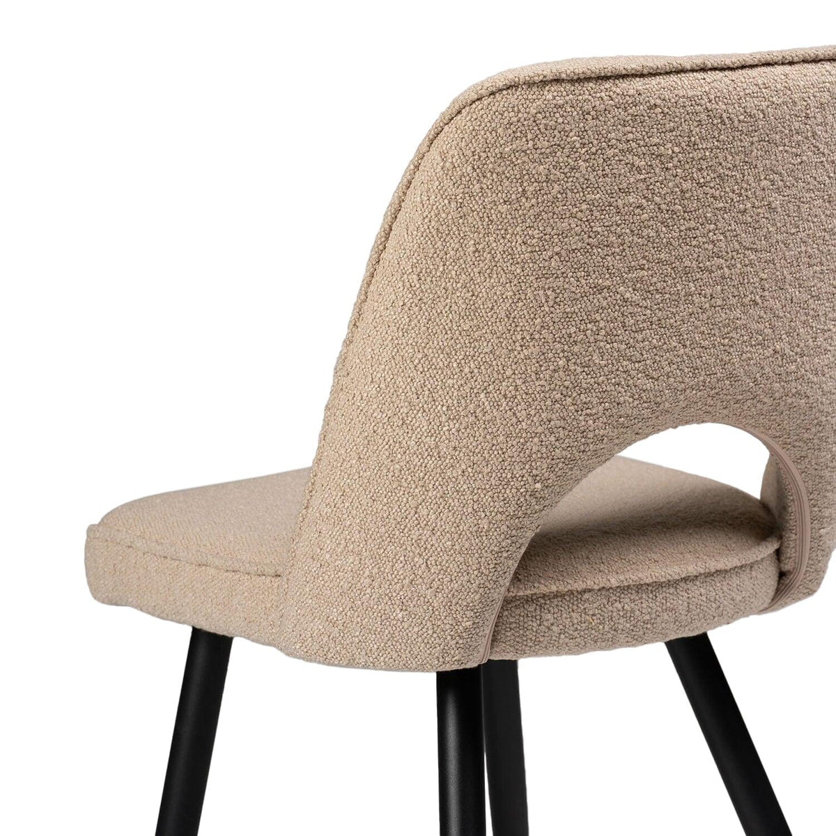 Dolly Boucle Dining Chair - Black Legs - Laura James
