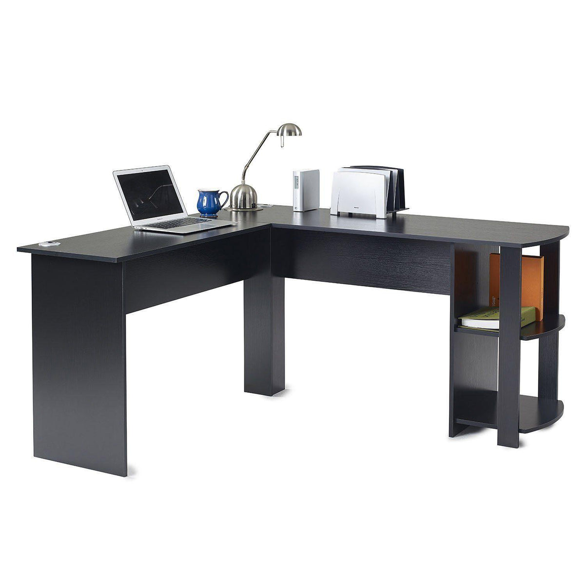 Black Corner - L-Shape Computer Desk - Laura James
