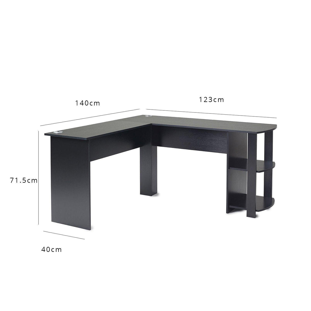 Essie L shaped desk in black - Laura James