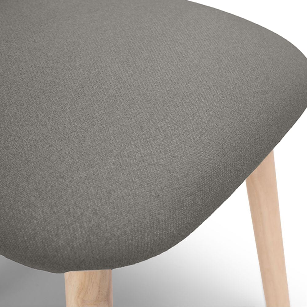 Freya Fossil Twill Dining Chair - Set Of 2 - Whitewash Oak Legs - Laura James