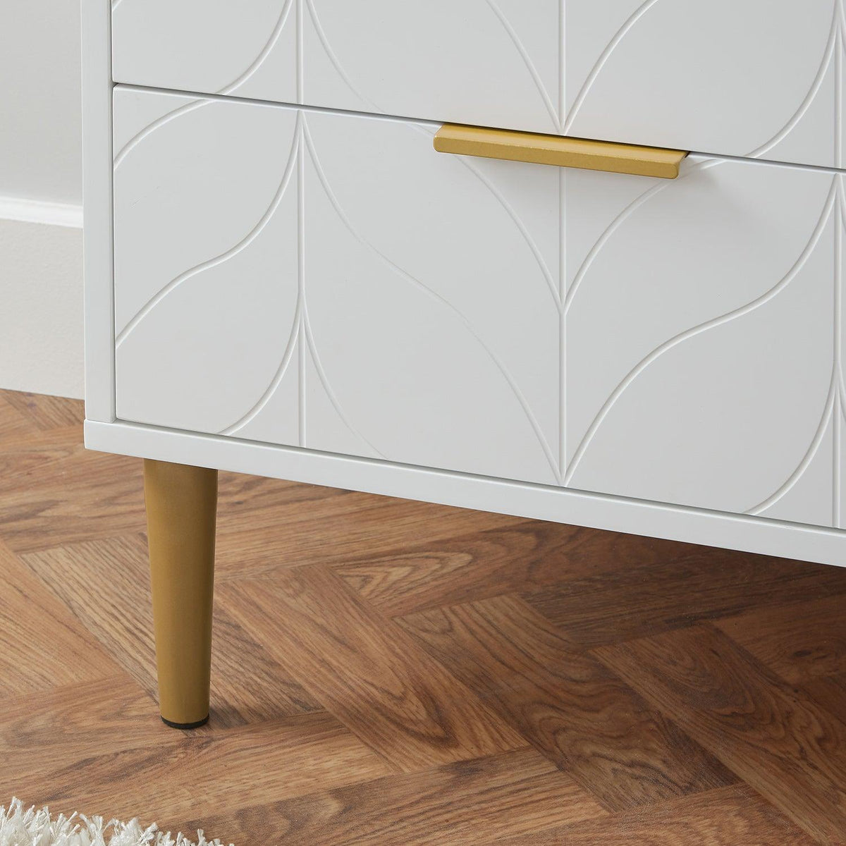 Gloria bedside tables - set of two - white and brass effect - Laura James