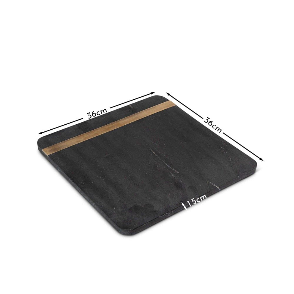 OUTLET - Grazeley 36x36cm Marble Serving Board - Black