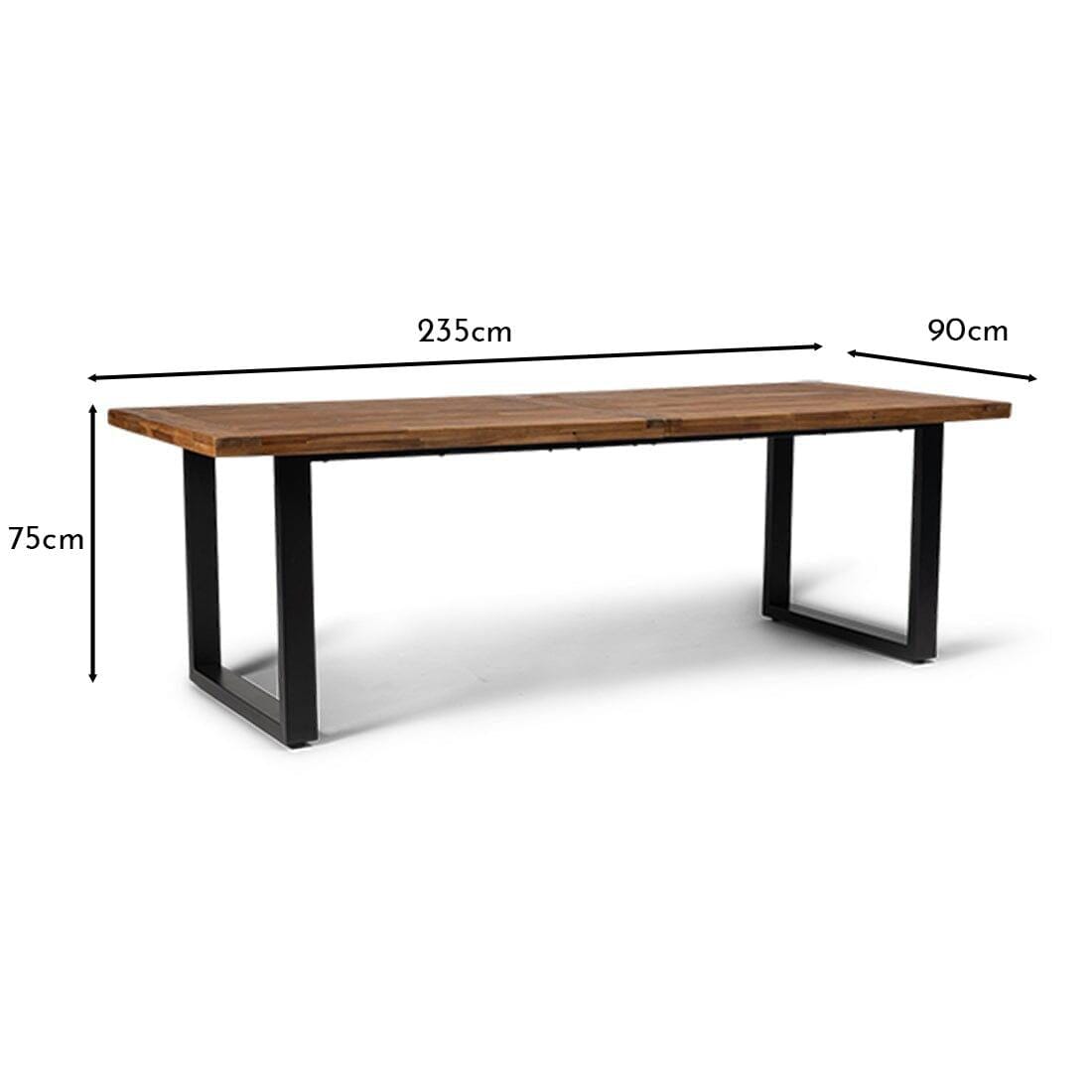 Hali 4 Seater Outdoor Dining Set with Hali Natural Chairs - 235cm