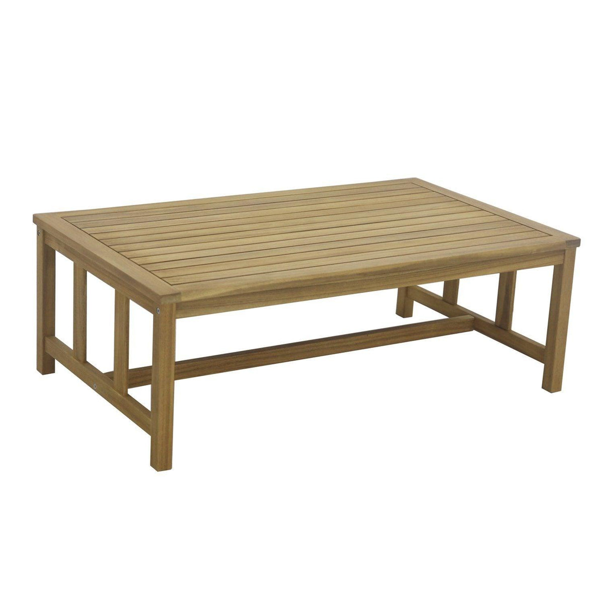 Harrelson Outdoor Wooden Double Sofa Set with 2 Armchairs & Cream LED Parasol - Laura James